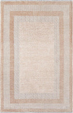 Alfa Rich 4x6 Beige Cream Washable Area Rugs for Living Room Bedroom Kitchen Cotton Pet Friendly Rug