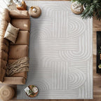 Modern Indoor Rug Orbit 9x12 Area Rugs for Living Room Luxury Kitchen Bedroom Durable Soft Geometric Durable Low and High Pile Stain Resistant Non Shedding Area Carpet 9x12
