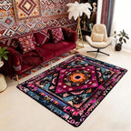 Bohemian Style 5x7 Area Rug Watercolor Living Room Rug | Victorian Decor Antique Rugs for Bedroom, Boho Floral Baroque Carpet Indoor Floor Mat