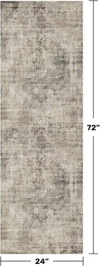 2x6 Hallway Runner Rugs Non Slip, Washable Dark Blue and Gray Rug for Kitchen, Bathroom, Entryway, Non Skid with Rubber Backing, Low Pile Soft Vintage Home Décor