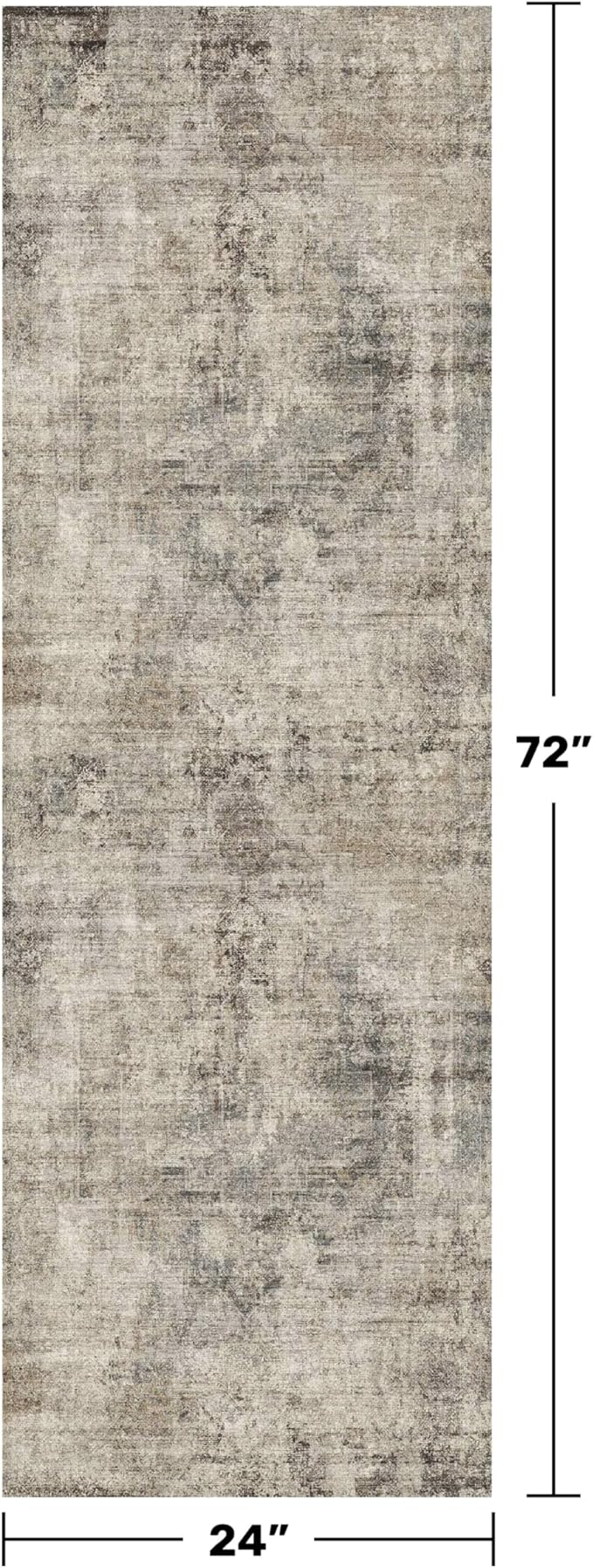 Modern Runner Rugs for Hallway 2x6, Medallion Abstract Runners for Kitchen Floor, Entryway, Washable Non Slip with Rubber Backing, Low Pile Stain Resistant Carpet (Taupe Brown)