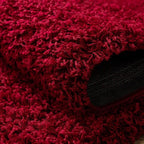 Unique Loom Solid Shag Collection Area Rug (8' Round, Cherry Red)