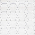 Unique Loom Trellis Frieze Collection Area Rug - Geometric (7' Square, Ivory/ Gray)