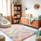 Zentavio Unicorn Rugs for Girls Room 3x5 Area Rugs for Living Room Small Carpet for Bedroom Washable Soft Fluffy Shag Aesthetic Plush High Pile Throw Rug for Nursery Kids Room Dorm Room Rainbow