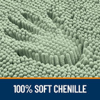 OLANLY Bathroom Rugs 40x32, Extra Soft Absorbent Chenille Bath Rugs, Rubber Backing Quick Dry, Machine Washable Bath Mats for Bathroom Floor, Tub and Shower, Home Decor Accessories, Sage Green