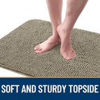 OLANLY Dog Door Mat for Muddy Paws 30x20, Absorbs Moisture and Dirt, Absorbent Non-Slip Washable Doormat, Quick Dry Chenille Mud Mat, Entry Indoor Entryway Carpet for Inside Floor, Warm Taupe