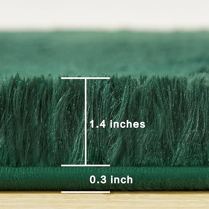 Andency 6x9 Area Rugs Emerald Green,Large Shag Fluffy Soft Shaggy Rugs for Living Room Bedroom, Non-Slip Thick Plush Carpet for Kids Girls and Boys, Dorm Nursery Home Decor Aesthetic