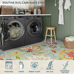 Lahome Floral Rug Runner - Runner Rug for Hallway 2x8 Non-Slip Stain Resistant Washable Carpet for Kitchen Floor, Paisley Print Accent Ultra-Thin Carpet for Bedroom Foyer Entryway