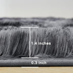 Andency Soft Area Rugs for Living Room Bedroom, 4x6 Non-Slip Fluffy Shag Carpet, Indoor Floor Fuzzy Shaggy Living Room Plush Rug for Kids Dorm Nursery Home Decor Aesthetic, Tie-Dyed Dark Grey