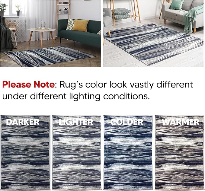 Keen Home Design Area Runner Rugs - 2x12 Non-Shedding, Abstract Runner for Kitchen, Living Room, Bedroom, Dining Room, Entryway - Size: 2'8" x 11'11", Multi