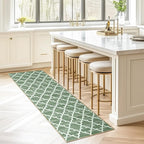 Area Rug 2x6, Moroccan Trellis Print Carpet, Machine Washable Non-Slip Rugs for Living Room, Bedroom, Dining Room & Entryway, Green
