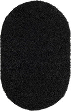 Unique Loom Solid Shag Collection Area Rug (3' 3" x 5' 3" Oval, Jet Black)