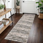 2x7 Modern Abstract Runner Rug for Hallways, Brown Green Black White Super Soft Hallway Decor Kitchen Rugs with Non-Slip, Non-Shedding Washable Rug for Hallways Entryway Bedroom Indoor