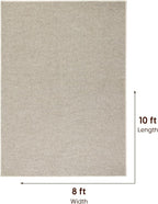 LBRO2M Easy Jute Solid Area Rug 8X10 Washable Rugs for Living Room Bedroom Natural Jute Indoor Outdoor Carpet Durable, Solid Non Shedding Eco Friendly (8X10 Gray)