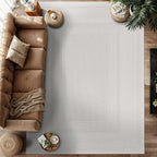 Micro Loop Indoor Rug White 6x9 Boho Geometric Neutral Area Rugs for Living Room Soft Luxury Modern Low and High Pile Durable Stain Resistant Non-Shedding Indoor Area Carpet 6 x 9