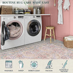 Lahome Floral Washable Kitchen Runner Rug, 2x6 Runners for Hallways Non Slip Ultra-Thin, Boho Soft Hallway Rug Forest Pink Carpet for Bedroom Bathroom Laundry Room, Pink