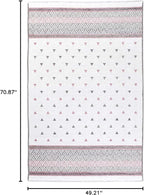 Alfa Rich 4x6 Mauve Gray Off White Washable Area Rugs for Living Room Bedroom Kitchen Decor Cotton