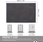 BEQHAUSE Door Mat 24" x 36", Non-Slip Door Mats Indoor Entryway Rugs Washable Low-Profile Absorbent and Stain Resist Floor Mats, Dog Door Mat for Front Back Door, Muddy Wet Shoes & Paws, Dark Grey