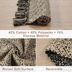 Collive 4x6 Area Rug, Natural/Black Woven Cotton Washable Modern Bedroom Rugs, Boho Dining Room Door Rug Carpet with Tassel for Living Room Nursery Room Office, Outdoor Rug for Patio Hallway Decor