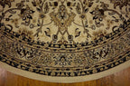 Unique Loom Sialk Hill Collection Area Rug - Washington (7' 10" Round Ivory/Black)