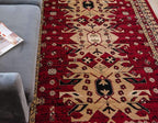 Unique Loom Taftan Collection Border Geometric Tribal Inspired Design Area Rug, 5 ft x 8 ft, Red/Gold