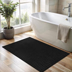CAMILSON Modern Black Non Slip Door Mat Rug 2x3 Ultra Soft High Pile Entryway Rugs Non Skid Rubber Backing Durable & Easy to Clean Carpet for Kitchen Bathroom Indoor Use (2 x 3 Black)