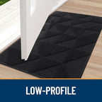 OLANLY Door Mats Indoor, Non-Slip, Absorbent, Dirt Resist, Entrance Washable Mat, Low-Profile Inside Entry Doormat for Entryway (71x47 inches, Black)