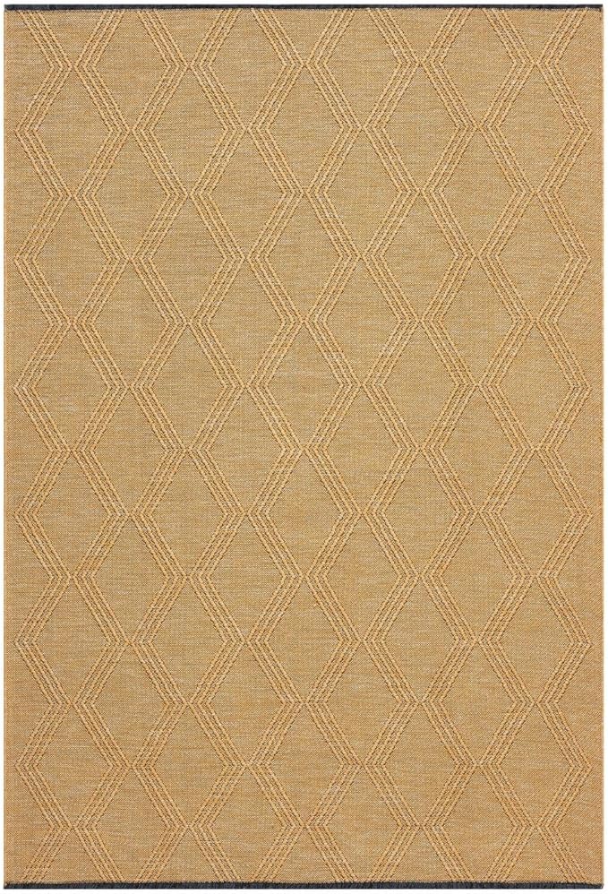 LUXE WEAVERS Modern Farmhouse Yellow 5x7 Washable Area Rug, Anti-Slip Diamond Pattern Carpet