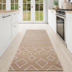 Hallway Runner Rug 2x6, Washable Kitchen Runners Non Slip, Ultra Thin Entryway Floor Mat Fit Under Door, Soft Low Pile Cotton Boho Carpet for Laundry Outdoor Bedroom