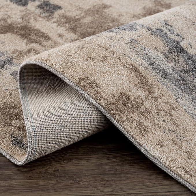 LUXE WEAVERS Euston Collection Gray-Gray 6x9 Modern Abstract Area Rug