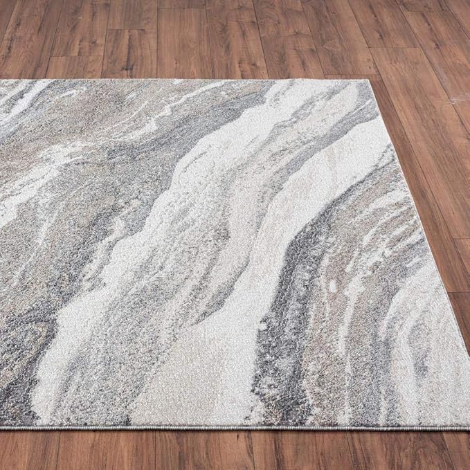 LUXE WEAVERS Lagos Collection 7983 Grey 6x9 Art Deco Area Rug