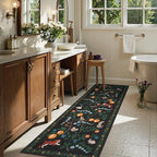 Collive Runner Rugs for Hallways, 2x6 Jungle Animal Kitchen Rugs Non Slip Washable Bathroom Runners Rug, Black Soft Ultra Thin Laundry Carpets Stain Resistant Indoor Mats for Entrance, Bedroom