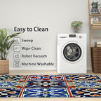 Moroccan Trellis Rugs 8x10-2x3 ft, Moroccan Tile Rug, Colorful Trellis Area Rug, Geometric Patchwork Washable Door Mat for Entryway, Kitchen, Oriental Traditional Home Decor & Gifts
