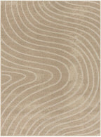 LUXE WEAVERS Modern Geometric Wave Beige 4x6 Area Rug