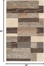 Superior Indoor Area Rug, Jute Backed, Modern Geometric Patchwork Floor Decor for Bedroom, Office, Living Room, Entryway, Hardwood Floors, Rockwood Collection, 3' x 5', Slate