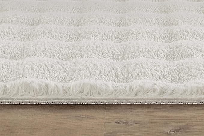 CAMILSON Modern White Non Slip Rug 3x5 Ultra Soft High Pile Area Rugs Non Skid Rubber Backing Durable & Easy to Clean Carpet for Living Room Bedroom Kids Room Indoor Use (3 x 5 White)