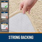 OLANLY Bathroom Rugs 34x21, Extra Soft Absorbent Chenille Bath Rugs, Rubber Backing Quick Dry, Machine Washable Bath Mats for Bathroom Floor, Tub and Shower, Home Decor Accessories, Beige