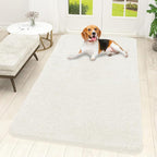 OLANLY Dog Door Mat for Muddy Paws 59x32, Absorbs Moisture and Dirt, Absorbent Non-Slip Washable Doormat, Quick Dry Chenille Mud Mat for Dogs, Entry Indoor Entryway Carpet for Inside Floor, Ivory
