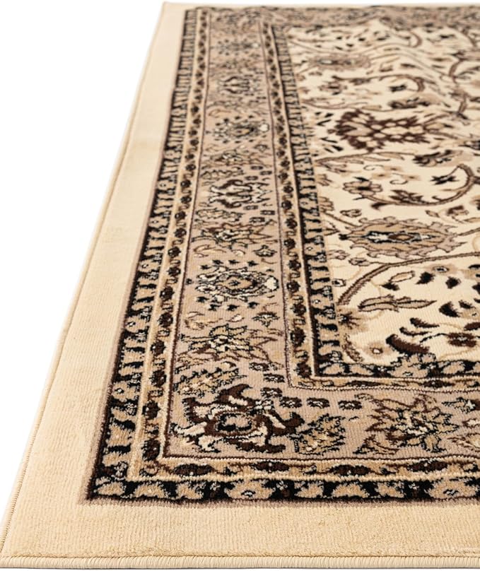 Unique Loom Sialk Hill Collection Area Rug - Washington (7' 10" Octagon Ivory/Black)