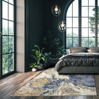 LUXE WEAVERS Marble Swirl Abstract Area Rug, Blue 5x7