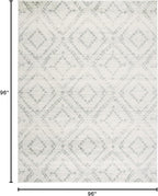 SAFAVIEH Adirondack Collection Area Rug - 8' Square, Ivory & Green, Modern Diamond Distressed Design, Ideal for High Traffic Areas in Living Room, Bedroom, Dining (ADR131X-8SQ)