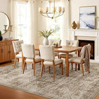 WITSHOCK 9x12 Area Rugs for Living Room: Machine Washable Non Slip Modern Abstract Carpet - Low Pile Print Rug for Bedroom Dining Room - Stain Resistant for Household - Pet Owners (Earthy Brown)