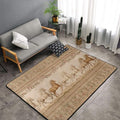 Horse Western Boho Ethnic Style Area Rug Washable Outdoor Rugs Anti-Slip Soft Carpet Entryway Indoor Door Mat for Bedroom,Living Room,Porch,Terrace and Entrance Decor 8'x 5'