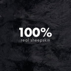 Sheepskin Long Hair 2x3 ft | Bedside Rugs for bedrooms, Sofa, Chair or The Dining Table | Each Sheepskin Rug is Unique and Created by Nature | Small Fluffy Rug in Color Black