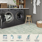 Lahome Vintage 6x9 Washable Green Rugs for Living Room Bedroom, Soft Dining Room Rugs for Under Table, Non Slip Indoor Throw Carpet for Entryway Kitchen Office (6x9ft,Light Green)