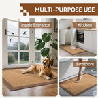Front Door Mat 2'x3', Jute Like Non-Slip Indoor Mat Entrance, Woven Washable Doormat for Front Indoor Entryway, Brown