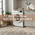 Enkor Runner Rugs for Hallway, 2x10 Washable Soft Boho Non Slip Floor Rugs for Kitchen, Modern Mat for Living Room Bedroom Entryway Beige & Orange