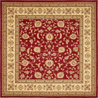 Unique Loom Voyage Collection Traditional Oriental Classic Intricate Design Area Rug (10' 0 x 10' 0 Square, Red/Gold)
