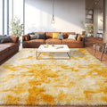 Upgrade Non-Slip Plush Rugs for Living Room, Soft Shaggy Carpets for Living Room, Fuzzy Rugs for Kids' Room, Perfect Decor for Modern Home Tie Dye Yellow 8x10Feet