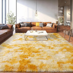 Upgrade Non-Slip Plush Rugs for Living Room, Soft Shaggy Carpets for Living Room, Fuzzy Rugs for Kids' Room, Perfect Decor for Modern Home Tie Dye Yellow 8x10Feet